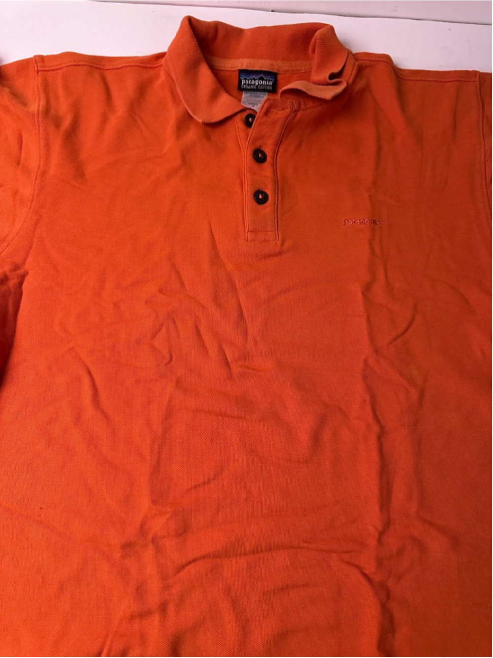 Patagonia Organic Cotton Polo Shirt Mens Small Burnt Orange Short Sleeve Casual